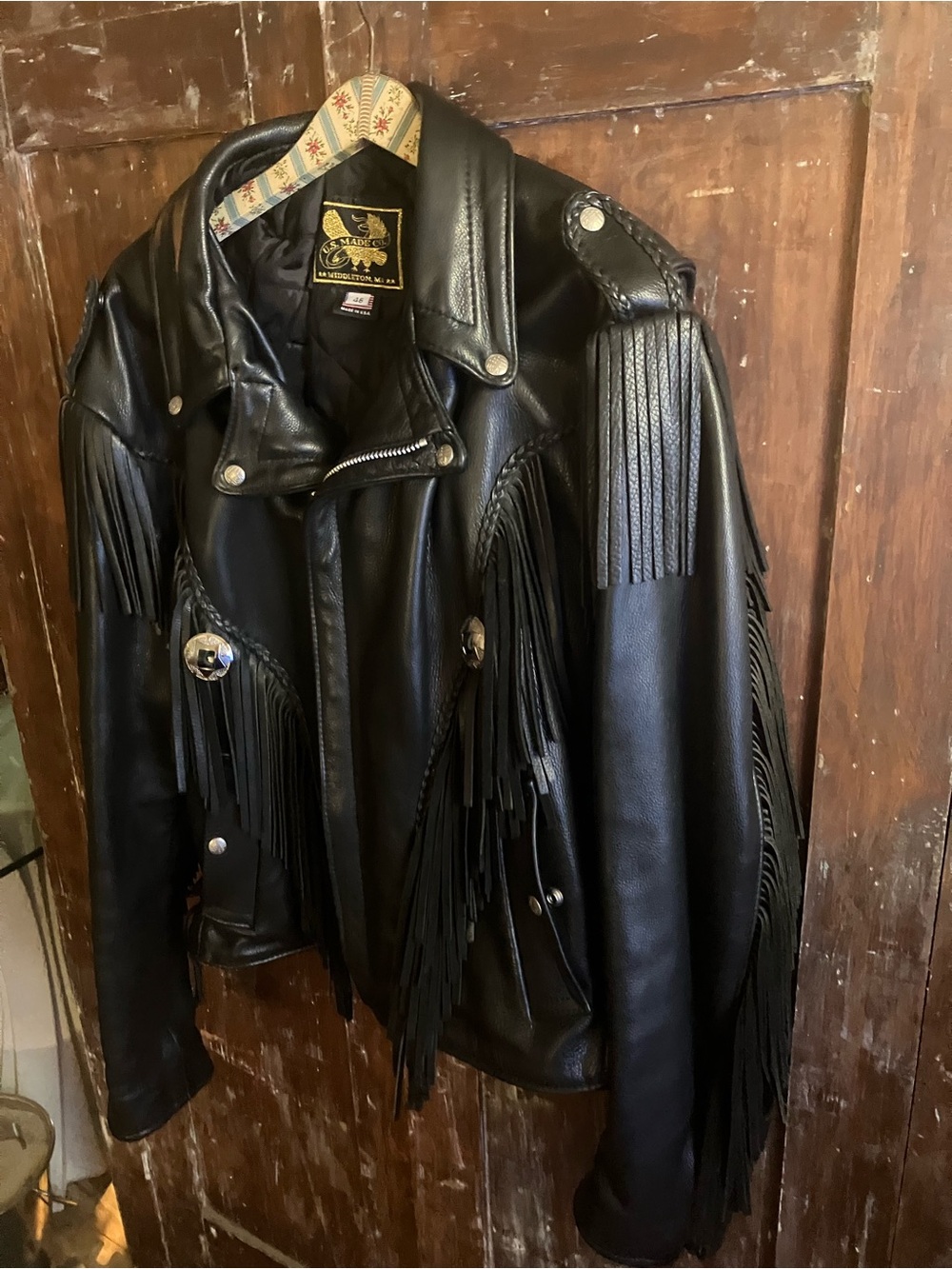 Genuine Black Leather Fringe Motorcycle Jacket